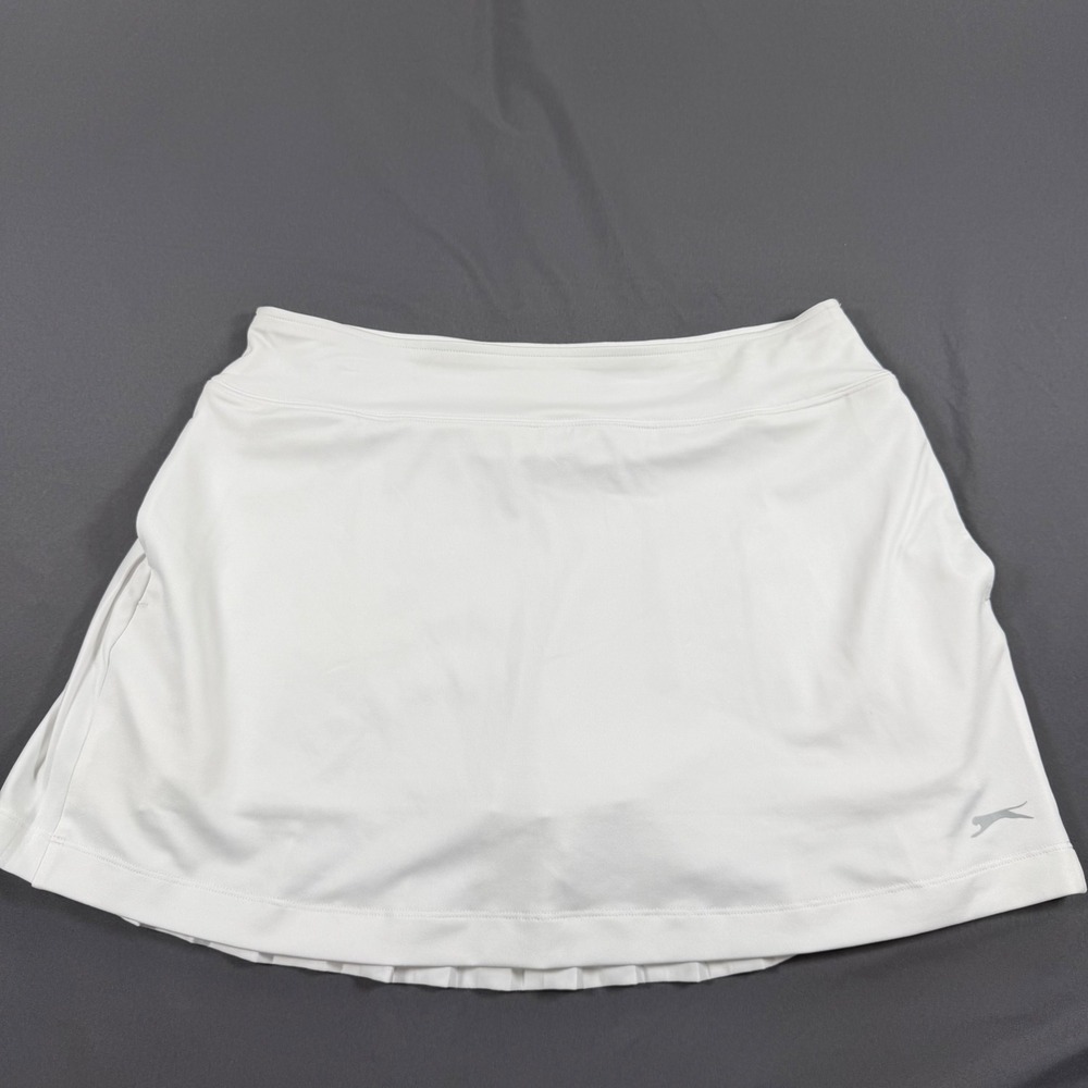Slazenger Golf Skort Womens Medium White Pleated Back Athletic Tennis Skirt